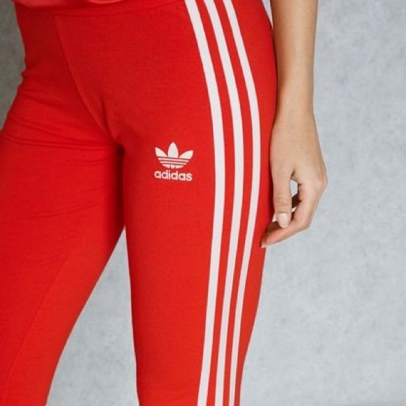 red adidas leggings